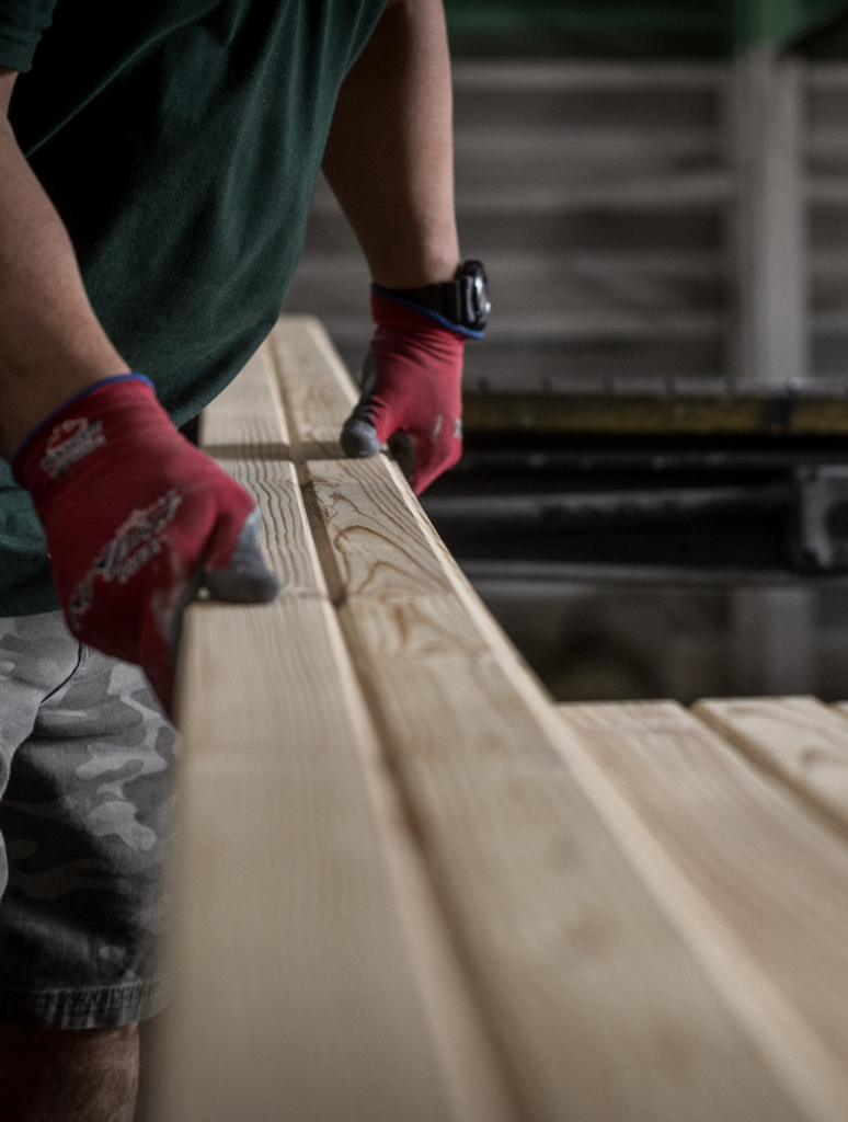 hands and lumber